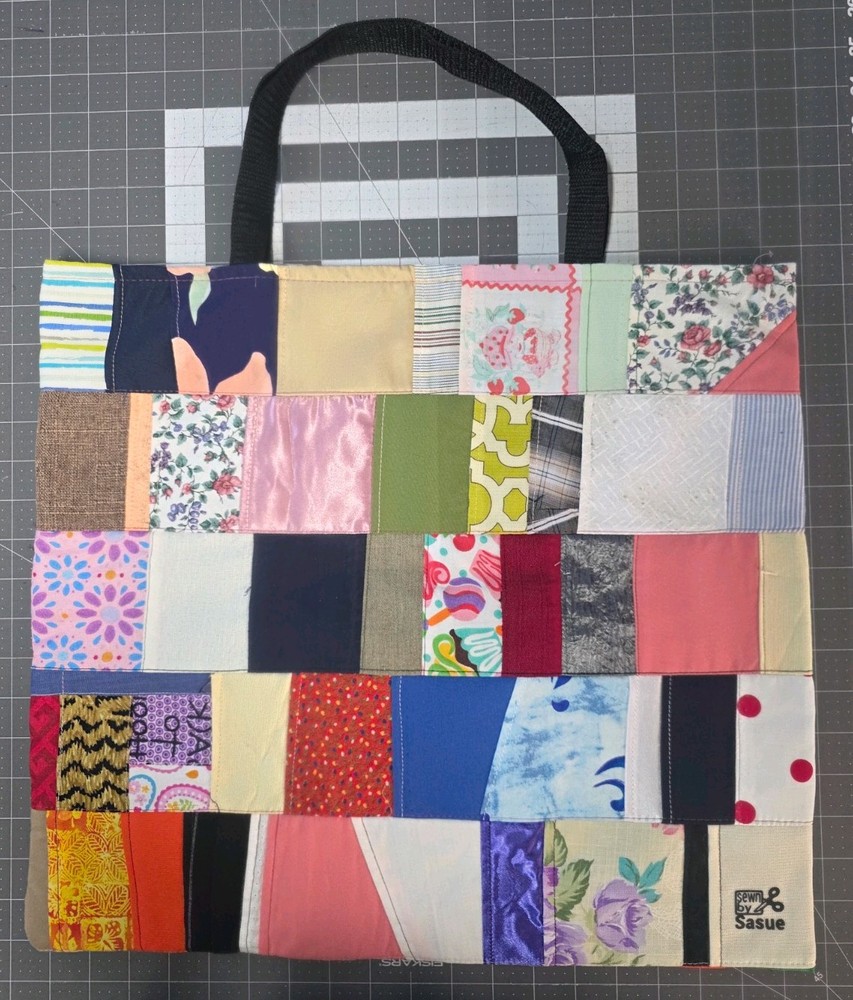 handmade Patchwork Reusable Shopping Bag Multicolor 17 x 19 inches