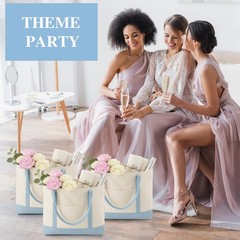 4 Pcs Large Canvas Tote Bags Bulk with Top Zipper Closure, Reusable Grocery S…