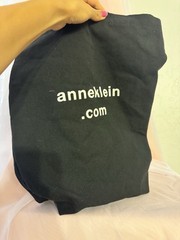 👜Anne Klein Black Reusable Tote Shopping Bag Text Quote Print