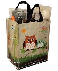 Combo Set Laminated XL And Mini Woven Reusable Grocery Shopping Tote Bags
