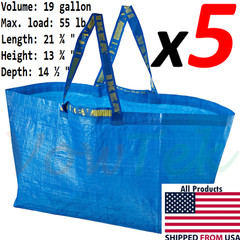 5 IKEA SHOPPING BAG NEW LARGE REUSABLE LAUNDRY TOTE GROCERY STORAGE FRAKTA deal