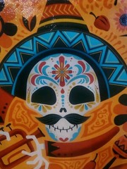 Lot of 3 Day Of The Dead Sugar Skull Halloween Tote Shopping Bag Reusable