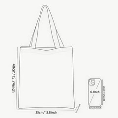 1pc Double-Sided 2D Flat Printing Shopping Tote Bag, Huntington, Bulldog