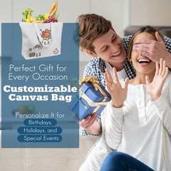 5 Pack Sublimation Tote Bags with Zipper, 12oz Heavy Duty 100% Polyester Blan…