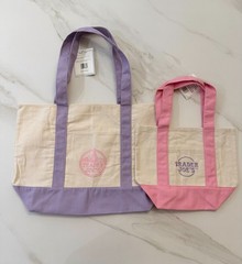 Trader Joe’s Large Lavender Tote and Mini Pastel Pink Canvas Tote Set – New 2026