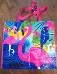 Marshalls Flamingo tote shopping bag with tag recyclable 19x7x17 inches