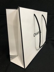 Authentic Chanel Reusable Shopping Paper Bag White Black 8″ x 10″ x 3″