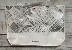EXTRA LARGE Lululemon Reusable Shopping Bag – Manifesto White Silver