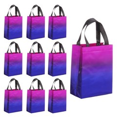 12Pcs Reusable Gift Bags with Handles 7.9 x 9.8 Inch Gradient Purple