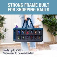 Collapsible Shopping Basket with Handles – 24L 3 Pack Collapsible Grocery Tot…