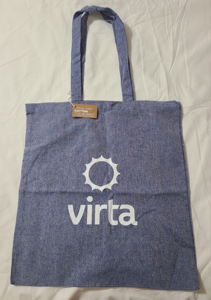 NWT Virta Health Reusable Tote Bag Sz Large Blue Shopping Travel Orgqnizer Pouch