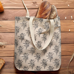 Canvas Tote Bag Set – Durable Polycotton Fabric Grocery Bag – Foldable R