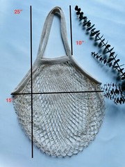 2X Reusable Fish Net Grocery Shopping Bag Cotton Made Environmental Friendly