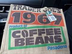 NEW Trader Joe’s Coffee Beans Tote Jute Bag FREE SHIPPING