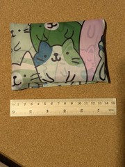 Cat Print Shopping Bag, New Without Tag, Compact Reusable Washable Blue