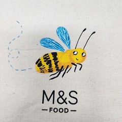 Marks Spencer Farm to Foodhall Bee Cherry Tote Bag Cotton M&S Food Green New
