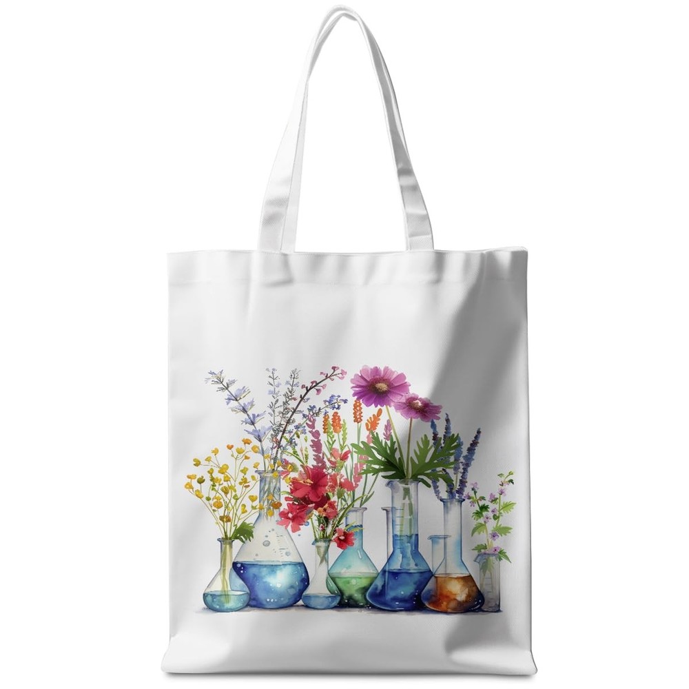 Floral Chemistry Science Gifts Tote Bag for Teacher, Women, Coworker, Best Fr…