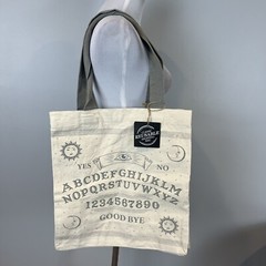 Ouija Board Reusable Canvas Tote Shopping Bag Gray Tan