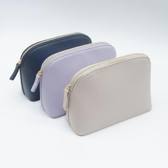 kamumanni Portable Makeup Bag for Women, Small Pu Leather Cosmetic Beige