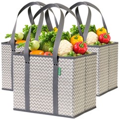 Reusable Grocery Bags (3 Pack) – Heavy Duty Reusable Shopping Bags with Box S…