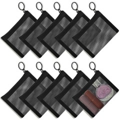Frienda 10 Pcs Small Mesh Bags with Zipper Mini 5 x 4 Inch, Black