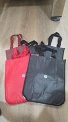 Lot of 5 Lululemon Reusable Shopping Tote Bags Black and Red Mixed Sizes