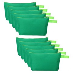 PATIKIL 10.2 x 5.5 Canvas Makeup Bags with Strap, 10 Pack x 5.5″, Green