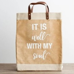 Burlap Tote Bags for Bridesmaids | Leather Handle Jute Carry Bag