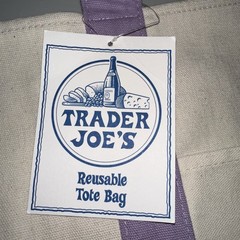 Trader Joe’s Lavender Large Canvas Tote Bag Reusable Grocery Beach Bag NEW