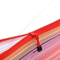 6 Pcs Striped Mesh Zipper Pouches Colorful 250 x 180mm, 230 x 115mm, Purple