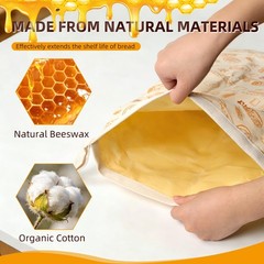 2 Pack Beeswax Bread Bags for Sourdough Homemade Bread, Large, Apricot