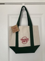 NWT Trader Joe’s Mini Canvas Tote Bag DARK GREEN LIMITED EDITION