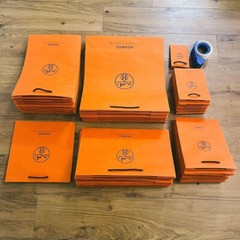 52pcs Bulk sales Authentic Hermes Orange Shopping Paper Gift Bags-Various size