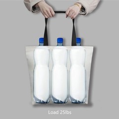 TOPDesign 2 | 6 | 12 Pack Canvas Tote Bags with Magnetic Snap, Reusable Grocery