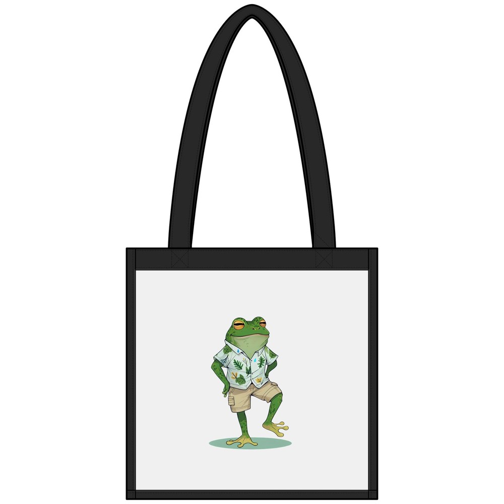 Frog in Hawaiian Shirt Clear Stadium Tote — See-Through Game Day Bag