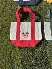 Trader Joe’s Mini Canvas Tote Bag Set, Multicolor, Cotton Blend, 4 Pack