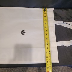 Lot of 37 Lululemon Red Black & White Reusable Tote Shopping Bag Coated Canvas