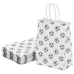 50Pcs Football Gift Bags with Handles, 3.1″x8.3″x5.9″ White Football Gift Bags