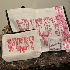 Reusable Shopping Bag Valentines Day ❤️ LOVE Spell out Homegoods Gift BLK&WHITE