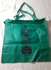 OCEAN BREEZE Tiki Bar new smryna beach Teal Tote Bag Reusable 18″x18″x5″
