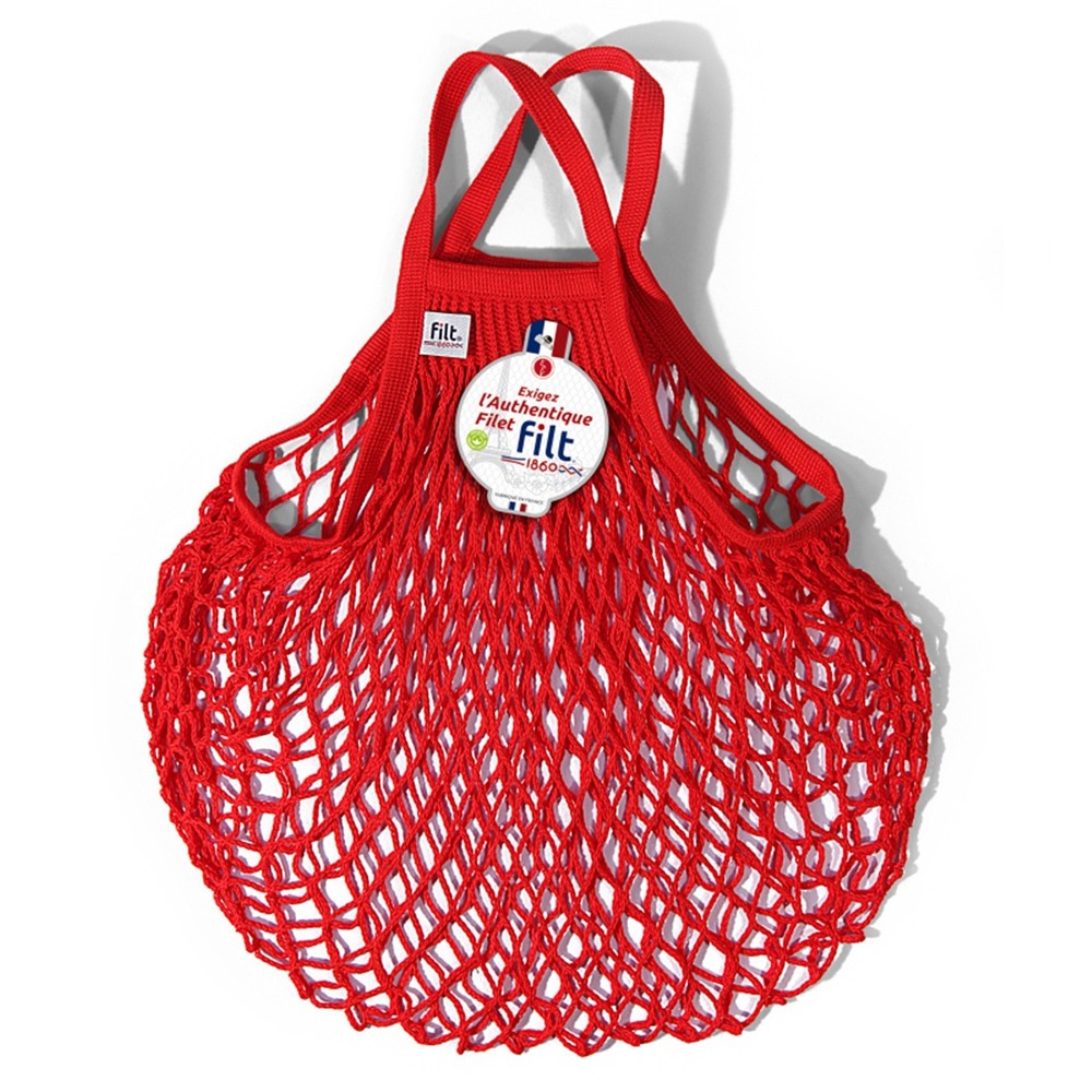 Filt French Market Net Bag – Love (Red) Color – Medium w/Short Handles