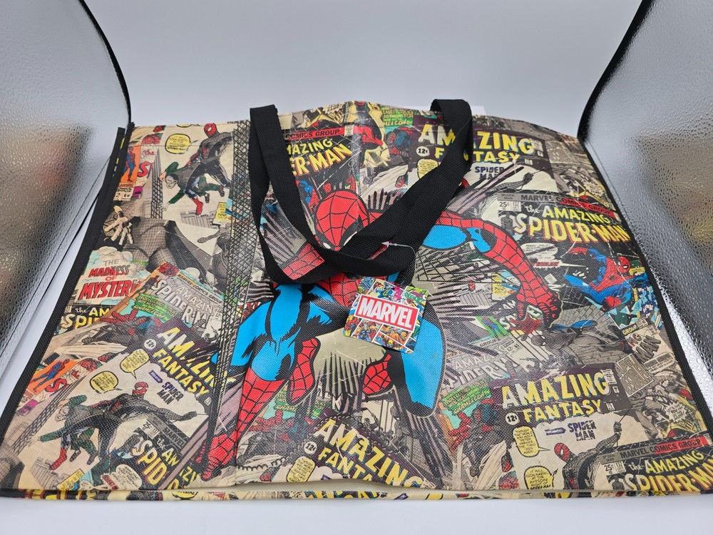 Amazing Marvel Spider-Man X-Large Black Reusable Shopping Gift Bag – NEW