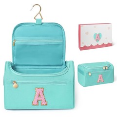 COSHAYSOO Hanging Travel Toiletry Bag for Women Teen Girls Medium, Teal Blue