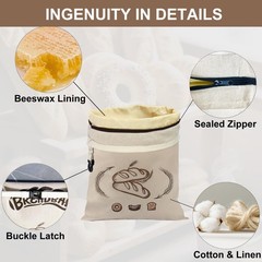 FONDFRAMORY Beeswax Bread Bags for Sourdough, 17 inches x 13 inches, Beige