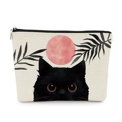 EXUQO Black Cute Cat Makeup Bag, Gifts for Women Teen Girls,