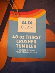 🧡NEW – ALDI 50th Anniversary Mesh Tote Bag Keychain And Tumbler Collectors Set