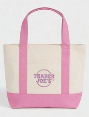 Trader Joe’s Mini Pastel Canvas Tote Bag NWT Blue Green Pink Purple | US Stock