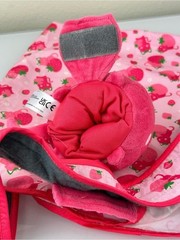 Tee Turtle Strawberry Cat Reusable Tote Shopping Bag with Plush Shoulder Toy