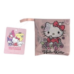 Hello Kitty Reusable Foldable Tote Bag Pink Floral Eco Shopping Bag NEW