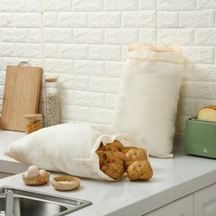 Cotton Storage Pouches, Drawstring Sacks, Pack of 50